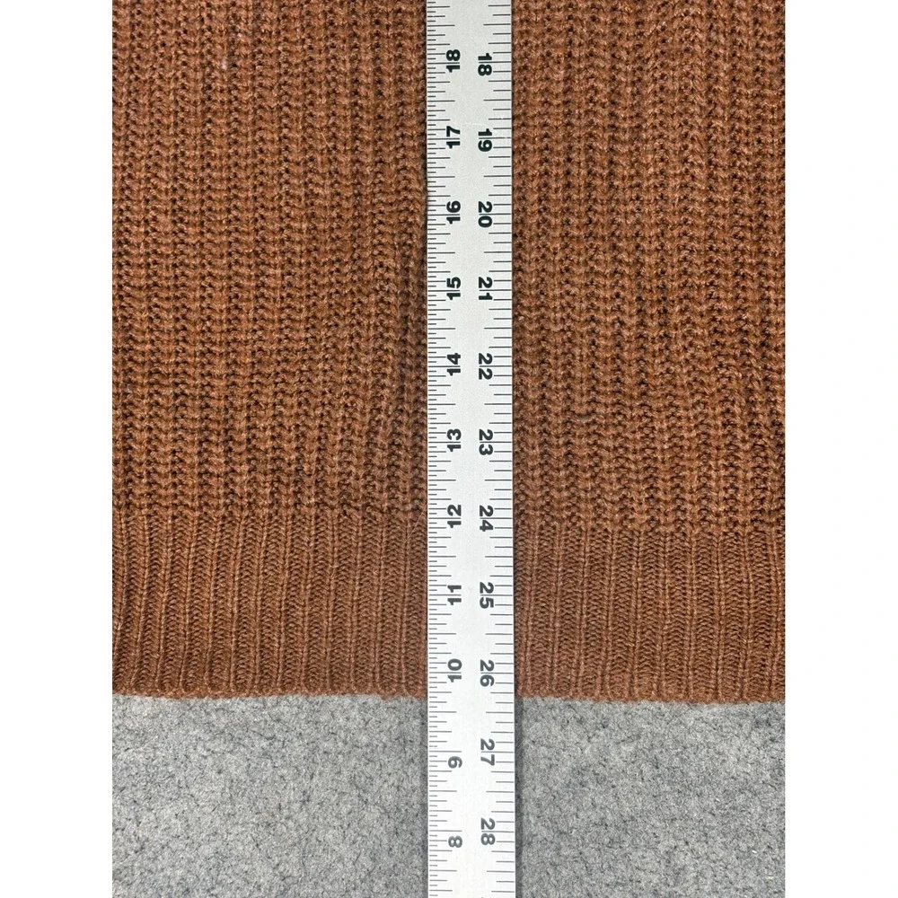 Weatherproof Vintage Mens Large Brown Acrylic Knit Mock Neck Button‎ Sweater L